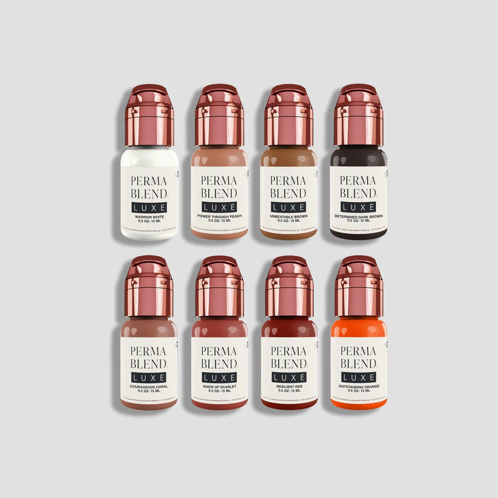 Areola Pigment Set – Perma Blend LUXE Unstoppable Areola Set by Vicky Martin | Areola Shades 8 pigments x 15ml  | Areola Color Pigment, SPMU Areola Tattoo Ink, Medical Tattooing Pigment