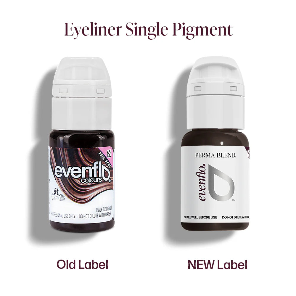 Eyeliner Pigment – Perma Blend Evenflo Warm Black 15ml | Permanent Makeup SPMU Eyeliner Ink for PMU, Cosmetic Tattoo & Semi Permanent Makeup
