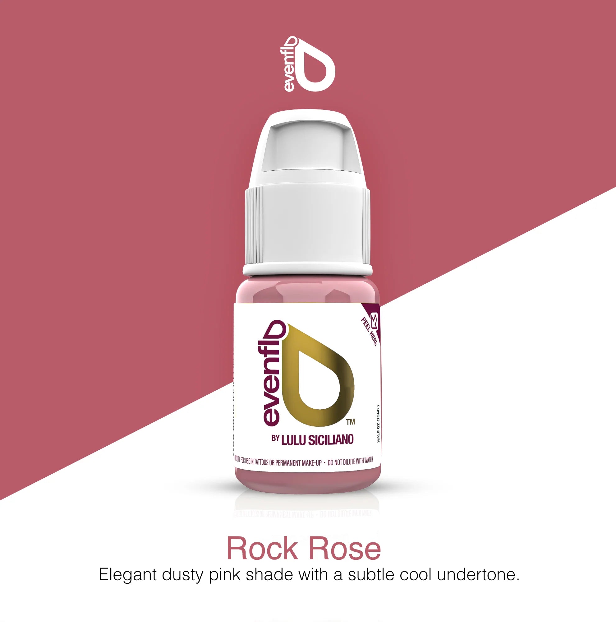 Lip Pigment - LUXE Evenflo Rock Rose 15ml | PMU Lip Blush & Permanent Lip Color for Soft Natural Rose Tone | True Lips Collection