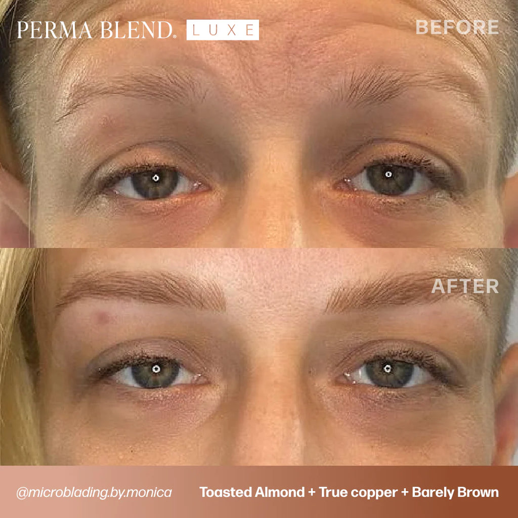 Eyebrow Pigment – Perma Blend LUXE Barely Brown 15ml | Permanent Makeup SPMU Eyebrow Ink for Microblading, Ombré Brows & Powder Brows | Cool Brown Professional Pigment