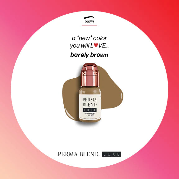 Eyebrow Pigment – Perma Blend LUXE Barely Brown 15ml | Permanent Makeup SPMU Eyebrow Ink for Microblading, Ombré Brows & Powder Brows | Cool Brown Professional Pigment