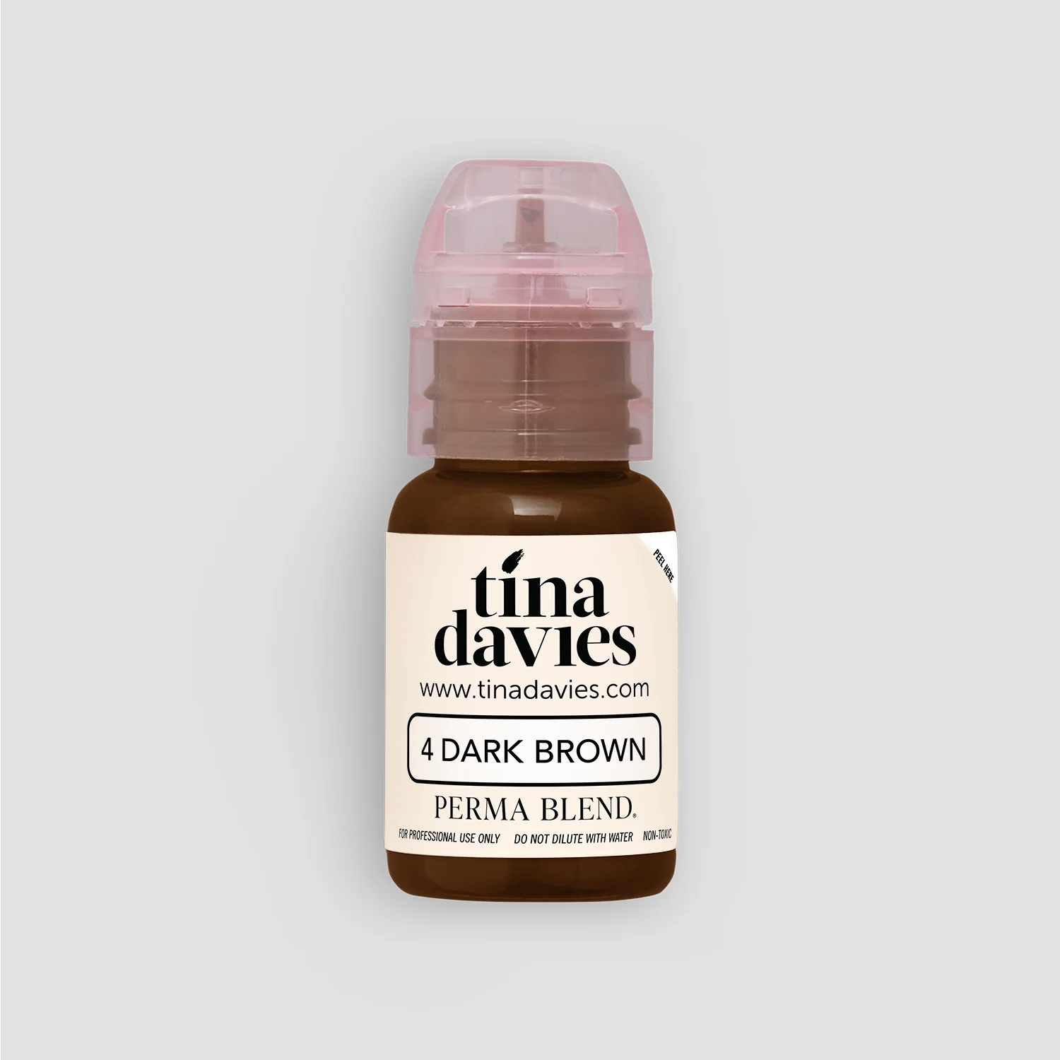 Eyebrow Pigment – Perma Blend Dark Brown (Tina Davies I Love Ink) 15ml | Permanent Makeup SPMU Eyebrow Ink for Microblading, Ombré Brows & Powder Brows | Cool Brown Professional Pigment