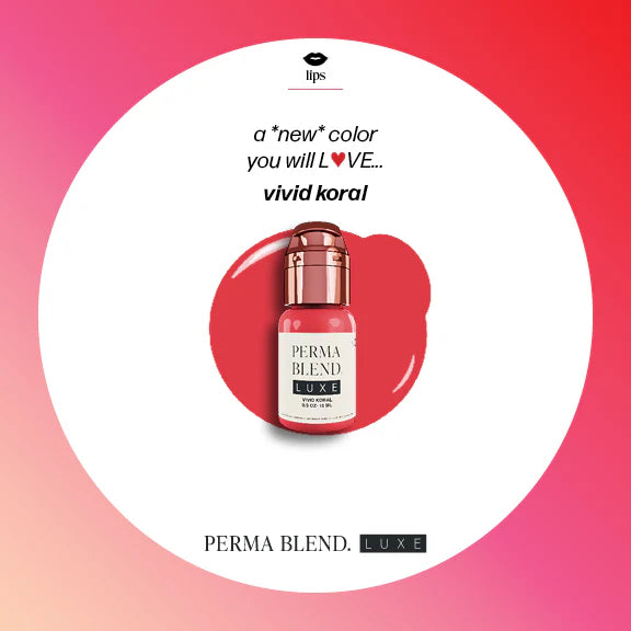 Lip Pigment – Perma Blend LUXE Lip Pigment Vivid Koral 15ml | Lip Blush Pigment, Lip Tattoo Ink, SPMU Lip Color, Semi Permanent Makeup Lip Shade