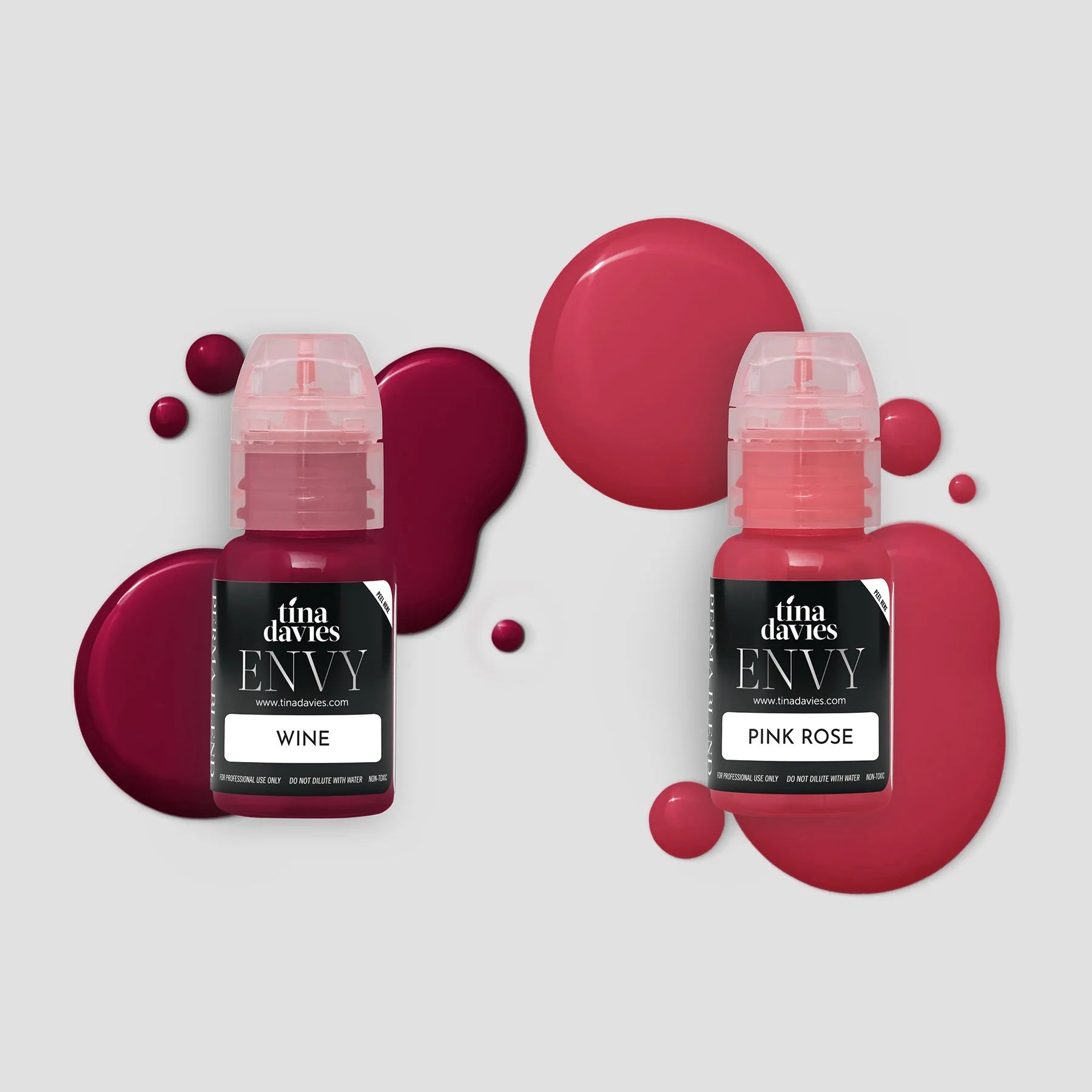 Tina Davies Envy Lip Pigment Collection 6 x 15 ml  – Professional PMU Lip Blush, Lip Neutralization & Cosmetic Tattoo Pigment Set for Permanent Makeup Artists