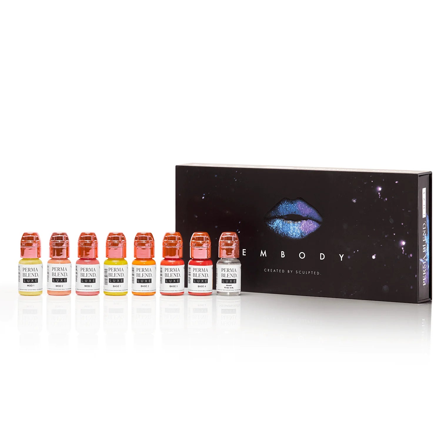 Lip Pigment Set – Perma Blend LUXE Embody Set 8x15ml by Sculpted (Carla Ricciardone) | Lip Blush Pigment Set, Lip Tattoo Ink, SPMU Lip Color, Semi Permanent Makeup Lip Shades