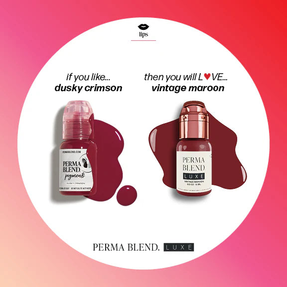 Lip Pigment – Perma Blend LUXE Lip Shades Vintage Maroon 15ml | PMU Lip Blush Pigment for Bold Maroon Lip Color | Permanent Makeup Ink