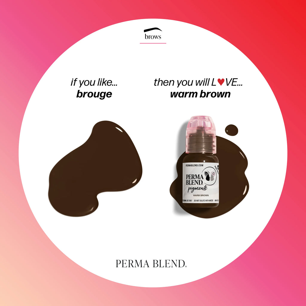 Eyebrow Pigment – Perma Blend Warm Brown 15ml | Permanent Makeup SPMU Eyebrow Ink for Microblading, Ombré Brows & Powder Brows | Professional Brow Pigment