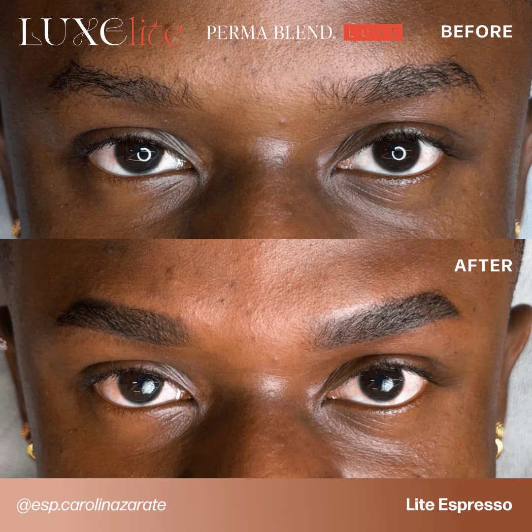 Eyebrow Pigment – Perma Blend LUXE Lite Espresso 15ml | Permanent Makeup SPMU Brow Ink for Nano Brows, Microblading, Ombré Brows & Powder Brows | Professional PMU Pigment