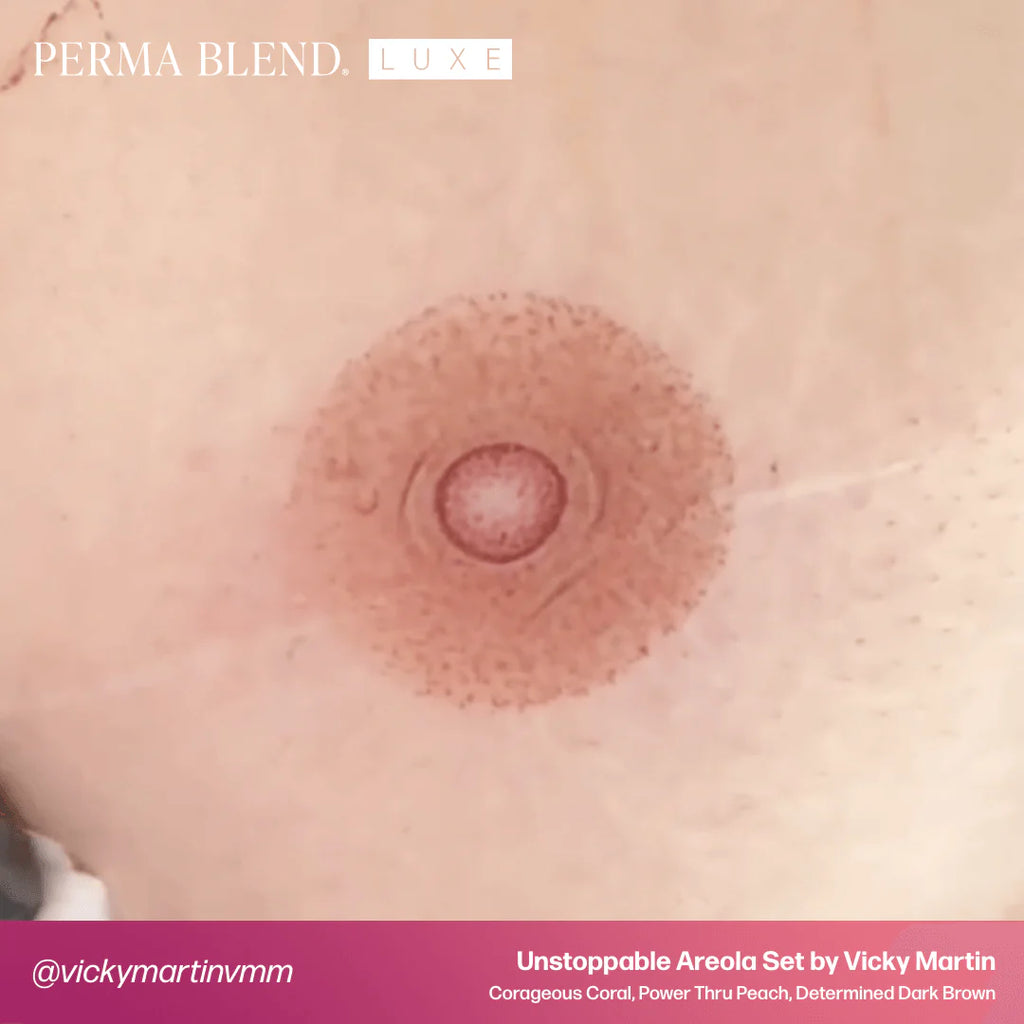 Areola Pigment – Perma Blend LUXE Determined Dark Brown 15ml | Vicky Martin Unstoppable Areola Collection | SPMU Areola Tattoo Ink for Medical Tattooing, Nipple Restoration & 3D Areola Pigmentation