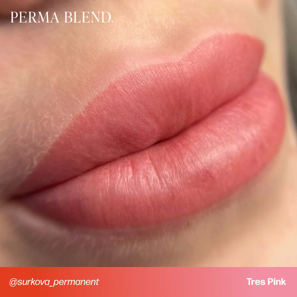 Lip Pigment – Perma Blend Tres Pink 15ml | Professional PMU Lip Blush Tattoo Ink, SPMU Cosmetic Tattoo Pigment with High Pigmentation, Smooth Application, Long-Lasting Color Retention, Aquarelle Lips & Permanent Makeup Enhancement