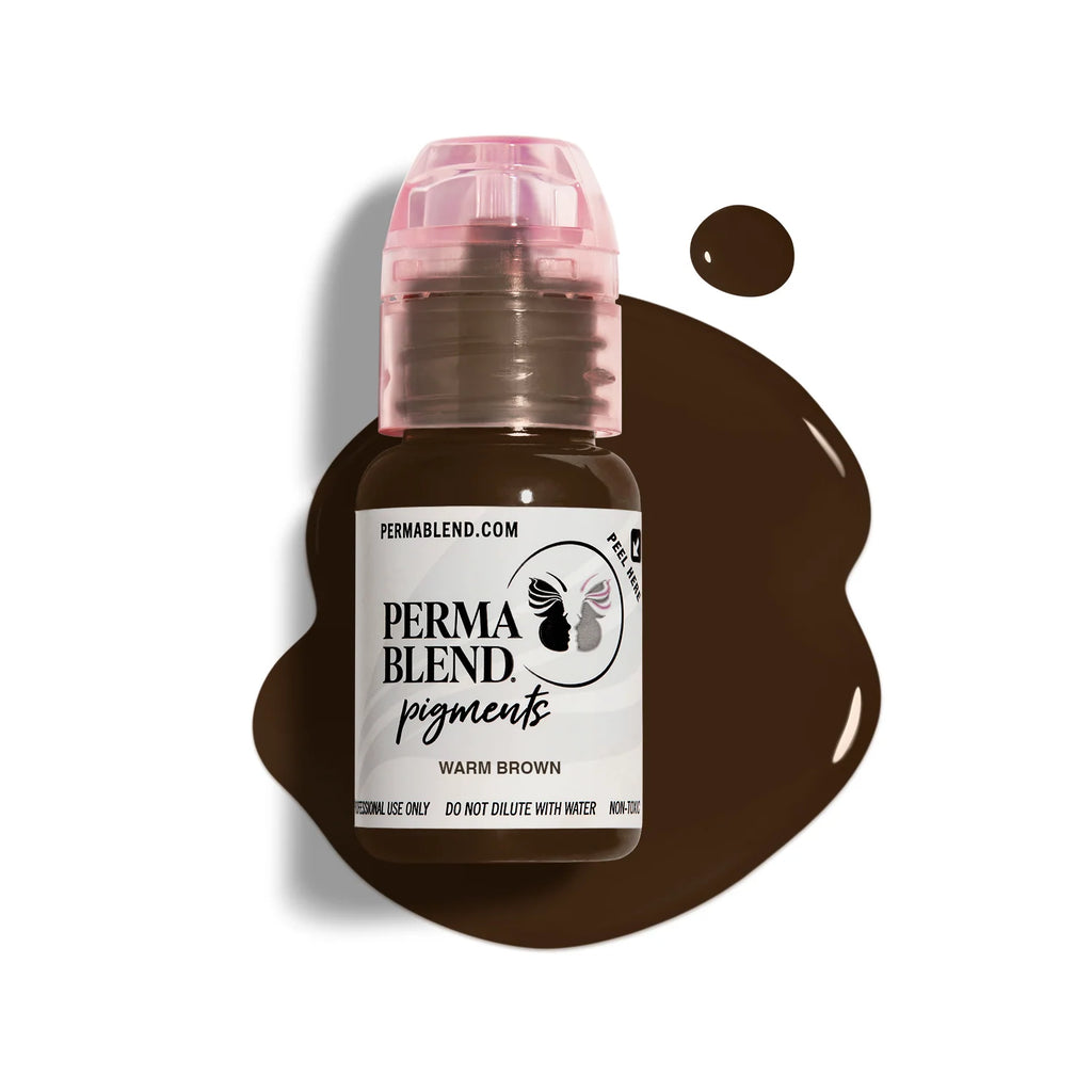 Eyebrow Pigment – Perma Blend Warm Brown 15ml | Permanent Makeup SPMU Eyebrow Ink for Microblading, Ombré Brows & Powder Brows | Professional Brow Pigment