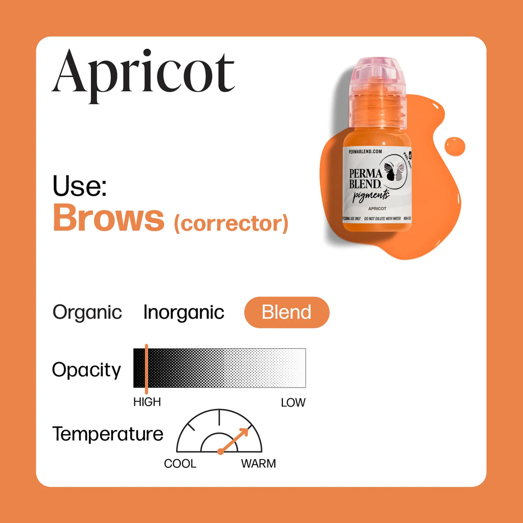 Pigment Modifier – Perma Blend LUXE Lip Pigment Apricot 15ml | Lip Blush Pigment, Lip Tattoo Ink, SPMU Lip Color, Semi Permanent Makeup Lip Shade