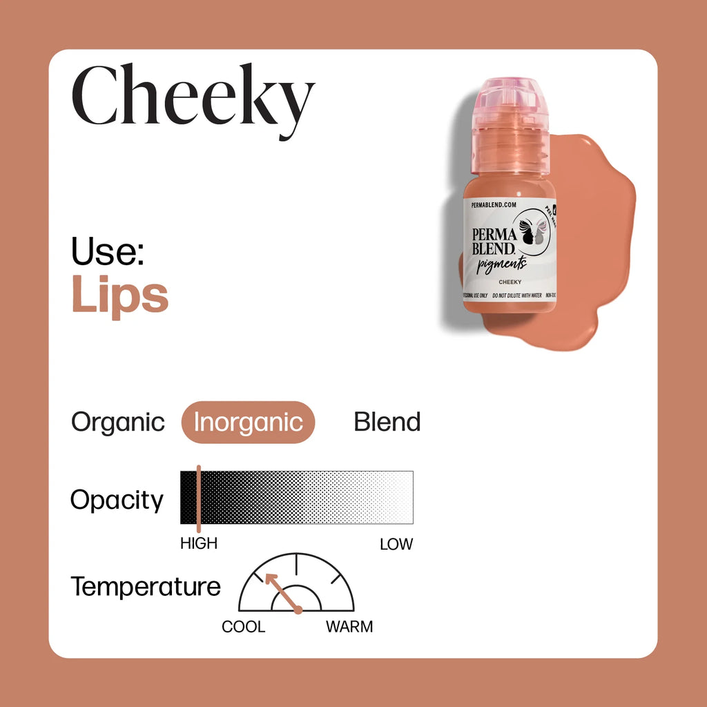 Lip Pigment – Perma Blend Lip Pigment Cheeky 15ml | Lip Blush Pigment, Lip Tattoo Ink, SPMU Lip Color, Semi Permanent Makeup Lip Shade