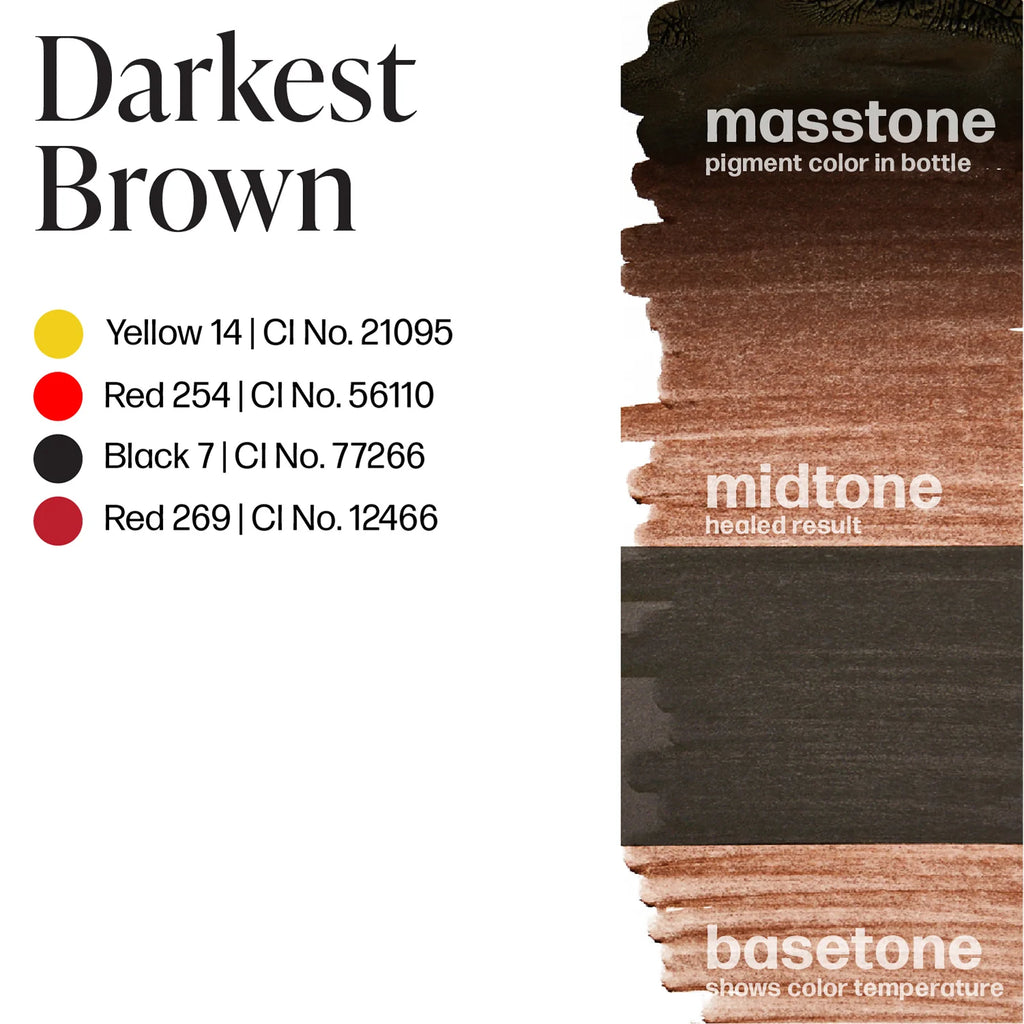 Eyebrow Pigment – Perma Blend Darkest Brown 15ml | Permanent Makeup SPMU Eyebrow Ink for Microblading, Ombré Brows & Powder Brows | Professional Brown Brow Pigment