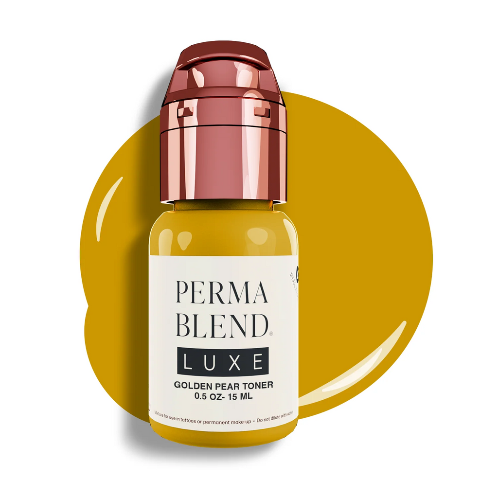Brow Pigment Toner – Perma Blend LUXE Golden Pear Toner 15ml | SPMU Eyebrow Ink for Microblading, Ombré Brows & Powder Brows | Professional Permanent Makeup Pigment