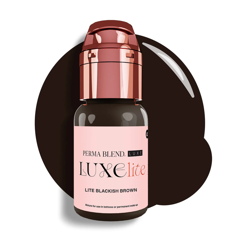 Eyebrow Pigment – Perma Blend LUXE Lite Blackish Brown 15ml | Permanent Makeup SPMU Brow Ink for Nano Brows, Microblading, Ombré Brows & Powder Brows | Professional PMU Pigment
