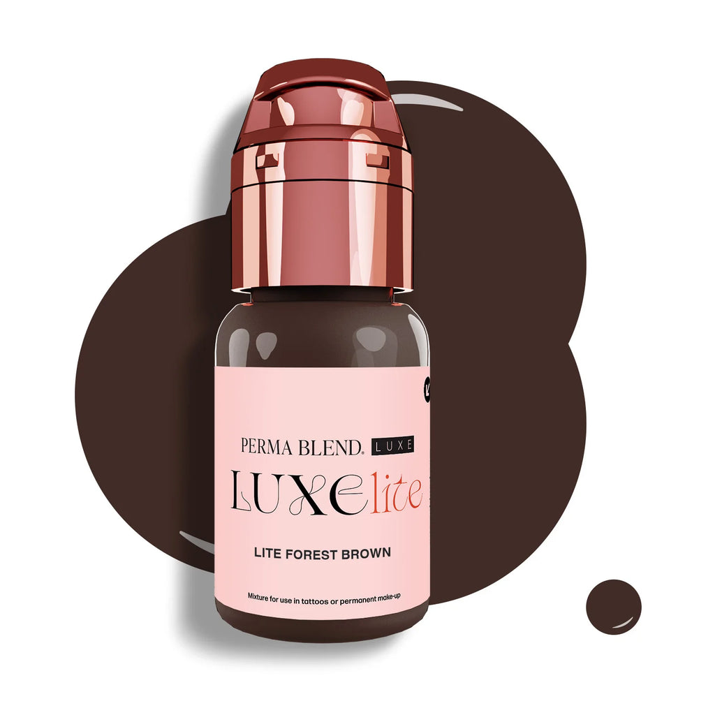 Eyebrow Pigment – Perma Blend LUXE Lite Forest Brown 15ml | Permanent Makeup SPMU Brow Ink for Nano Brows, Microblading, Ombré Brows & Powder Brows | Professional PMU Pigment