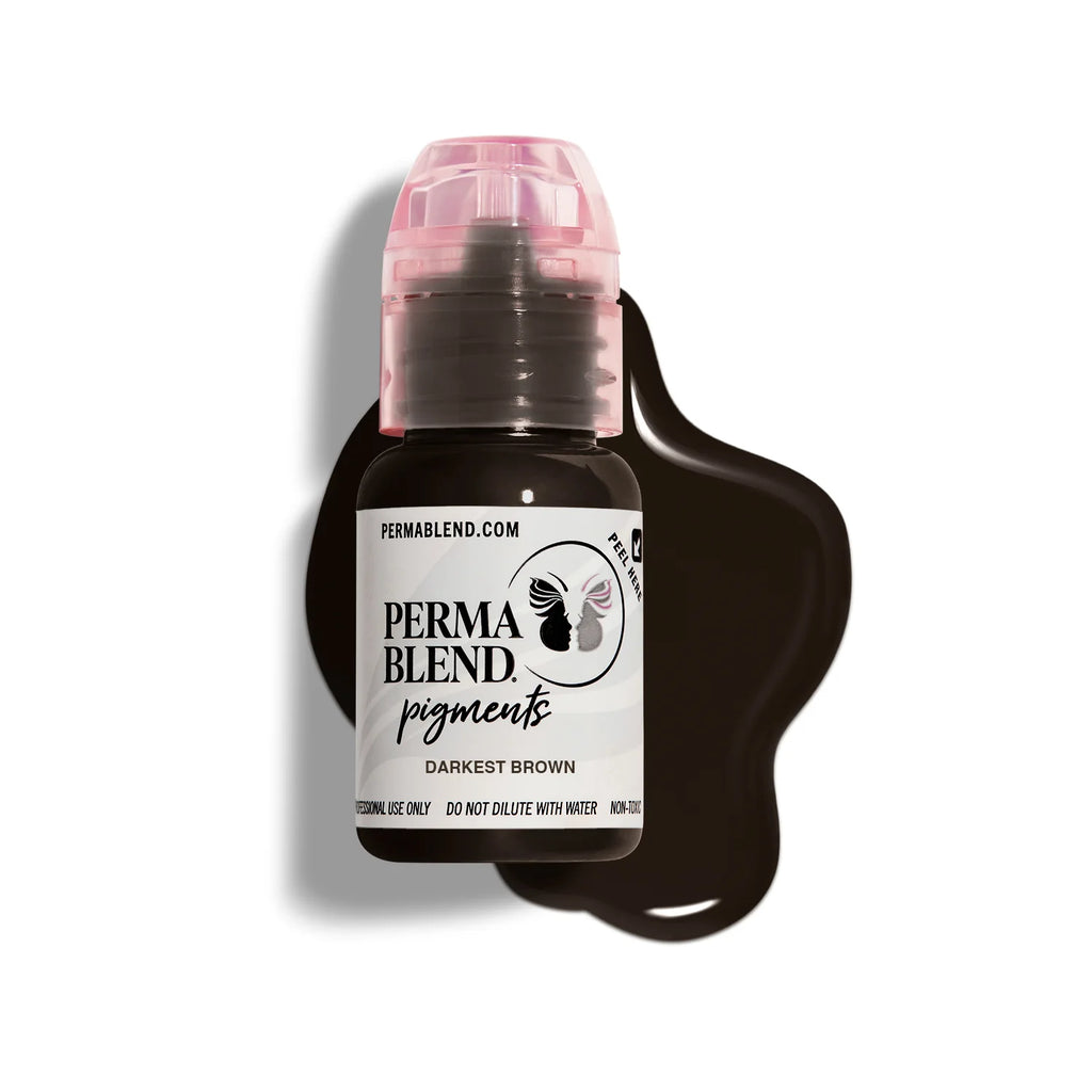 Eyebrow Pigment – Perma Blend Darkest Brown 15ml | Permanent Makeup SPMU Eyebrow Ink for Microblading, Ombré Brows & Powder Brows | Professional Brown Brow Pigment