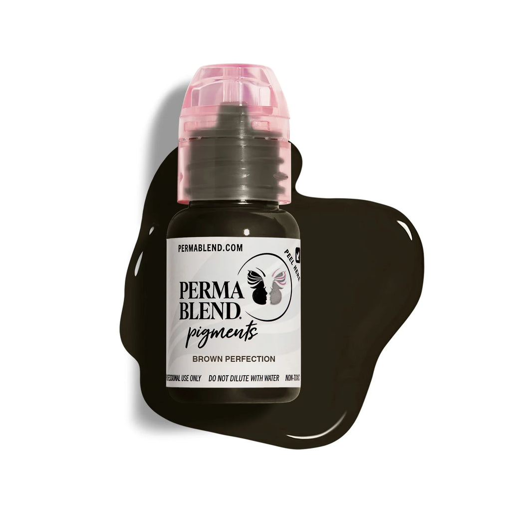 Eyebrow Pigment – Perma Blend Brown Perfection 15ml | Permanent Makeup SPMU Eyebrow Ink for Microblading, Ombré Brows & Powder Brows | Professional Brow Pigment