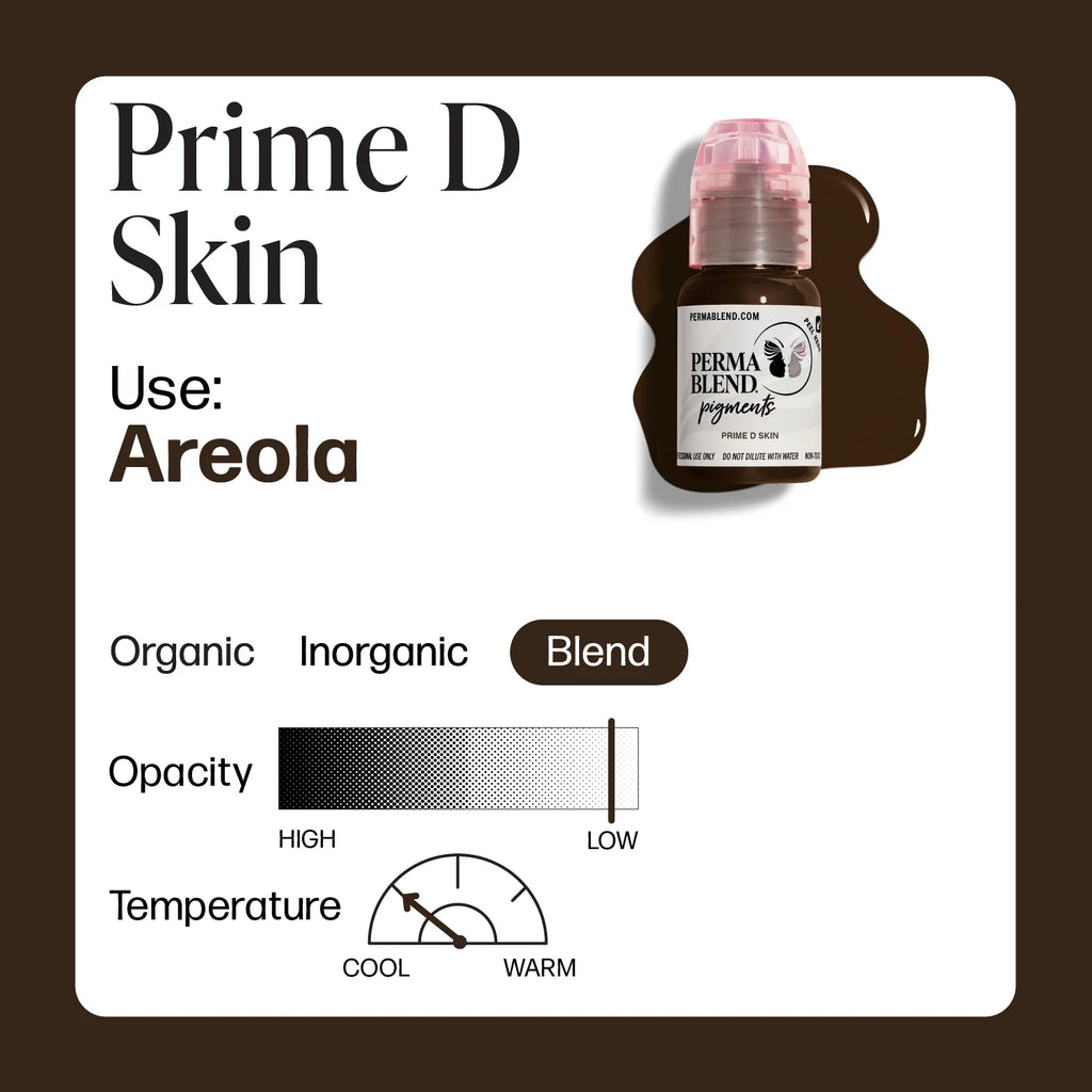 Areola Pigment – Perma Blend Prime D Skin (Mandy Sauler Areola) 15ml | Pigment Shades, Medical Tattoo Ink, SPMU Areola & Scar Correction Pigment