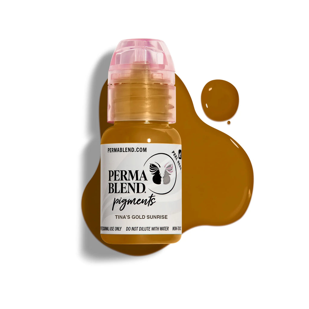 Lip Pigment – Tina’s Gold Sunrise 15ml by Perma Blend | Professional Lip Blush Pigment for Semi Permanent Makeup (SPMU), Lip Tattoo Ink for Lip Neutralization, Color Correction & Cosmetic Tattoo Artists