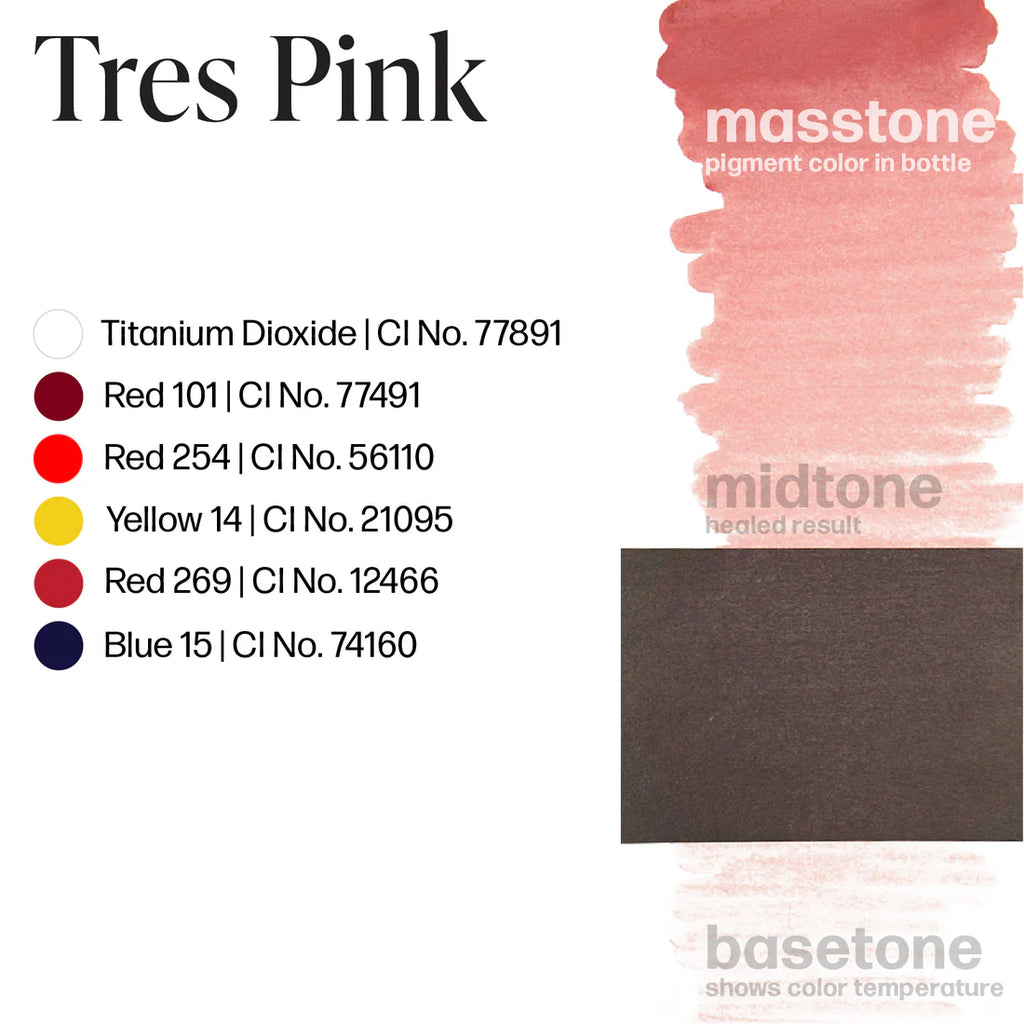 Lip Pigment – Perma Blend Tres Pink 15ml | Professional PMU Lip Blush Tattoo Ink, SPMU Cosmetic Tattoo Pigment with High Pigmentation, Smooth Application, Long-Lasting Color Retention, Aquarelle Lips & Permanent Makeup Enhancement