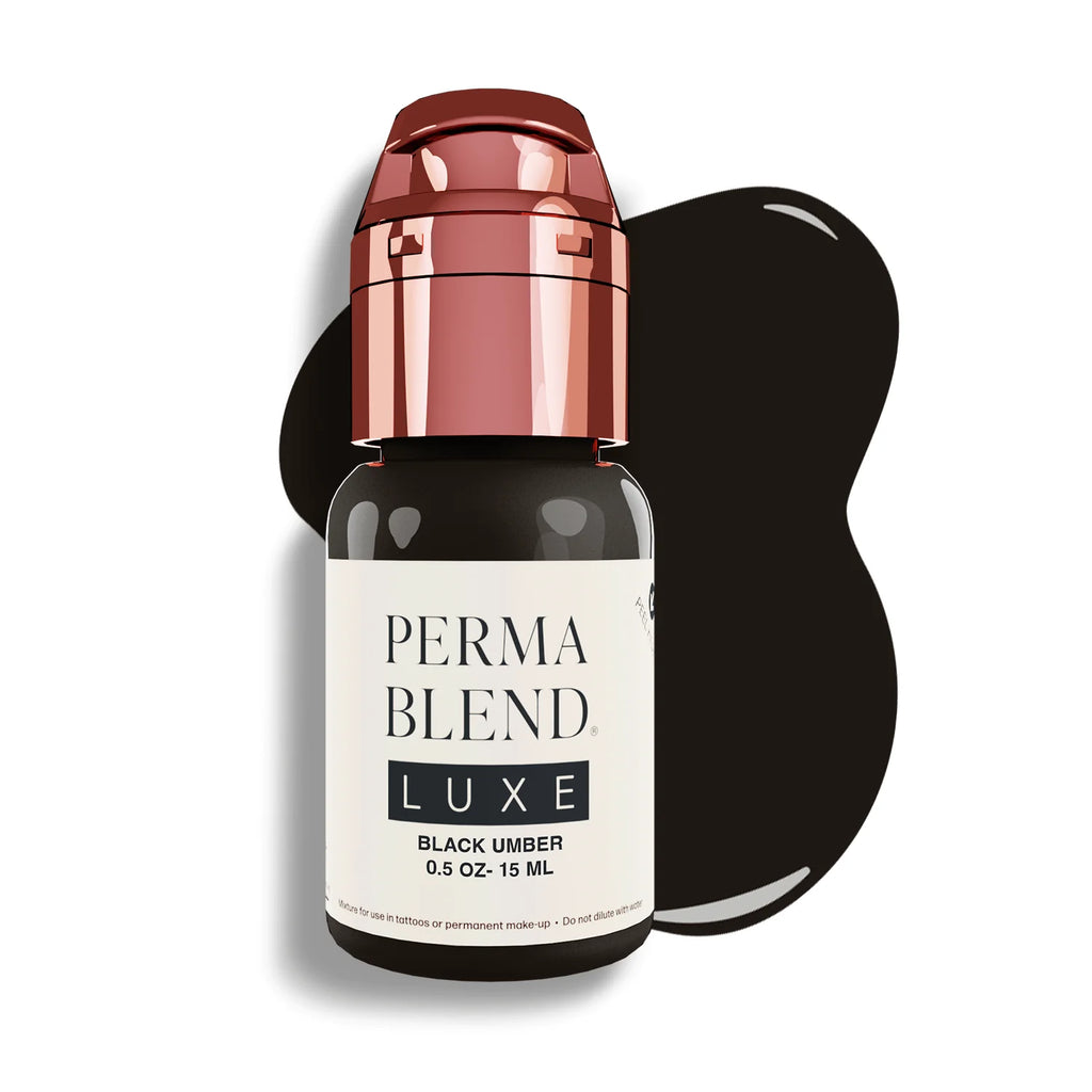 Eyebrow Pigment – Perma Blend LUXE Black Umber 15ml | Premium Permanent Makeup Brow Ink for Brow Tattooing, Microblading, Nano Brows & PMU Artists