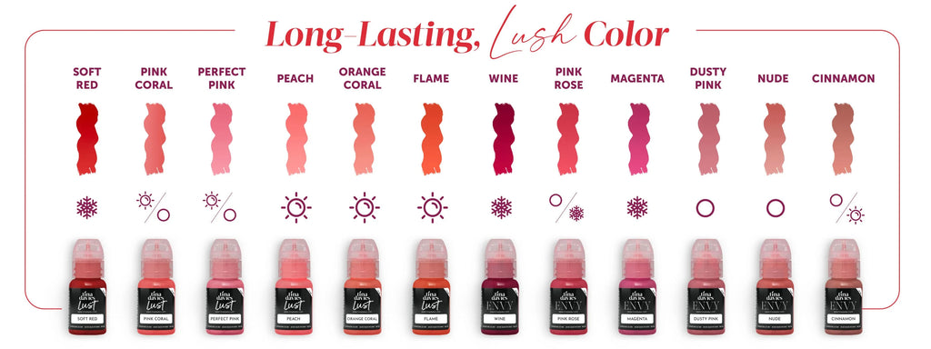 Lip Pigments - Lust Lip Pigments Flame 15ml – Tina Davies x Perma Blend | Warm Orange-Red PMU Lip Blush Pigment for Lip Neutralization & Lip Tattoo Ink