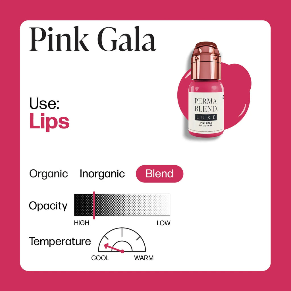 Lip Pigment – Perma Blend LUXE Lip Pigment Pink Gala 15ml | Lip Blush Pigment, Lip Tattoo Ink, SPMU Lip Color, Semi Permanent Makeup Lip Shade