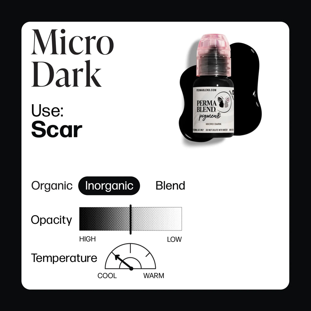 Eyebrow Pigment – Perma Blend Micro Dark 15ml | Professional PMU Brow Tattoo Ink for Microblading, Nano Brows, Brow Shading & SPMU Applications