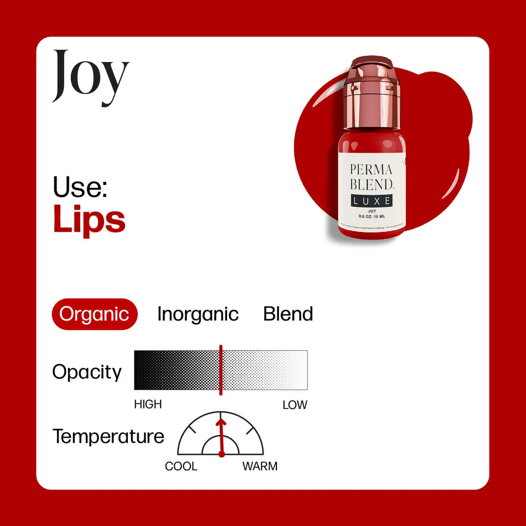 Lip Pigment – Perma Blend LUXE Lip Pigment Joy (Carla Ricciardone Enhance) 15ml | Lip Blush Pigment, Lip Tattoo Ink, SPMU Lip Color, Semi Permanent Makeup Lip Shade