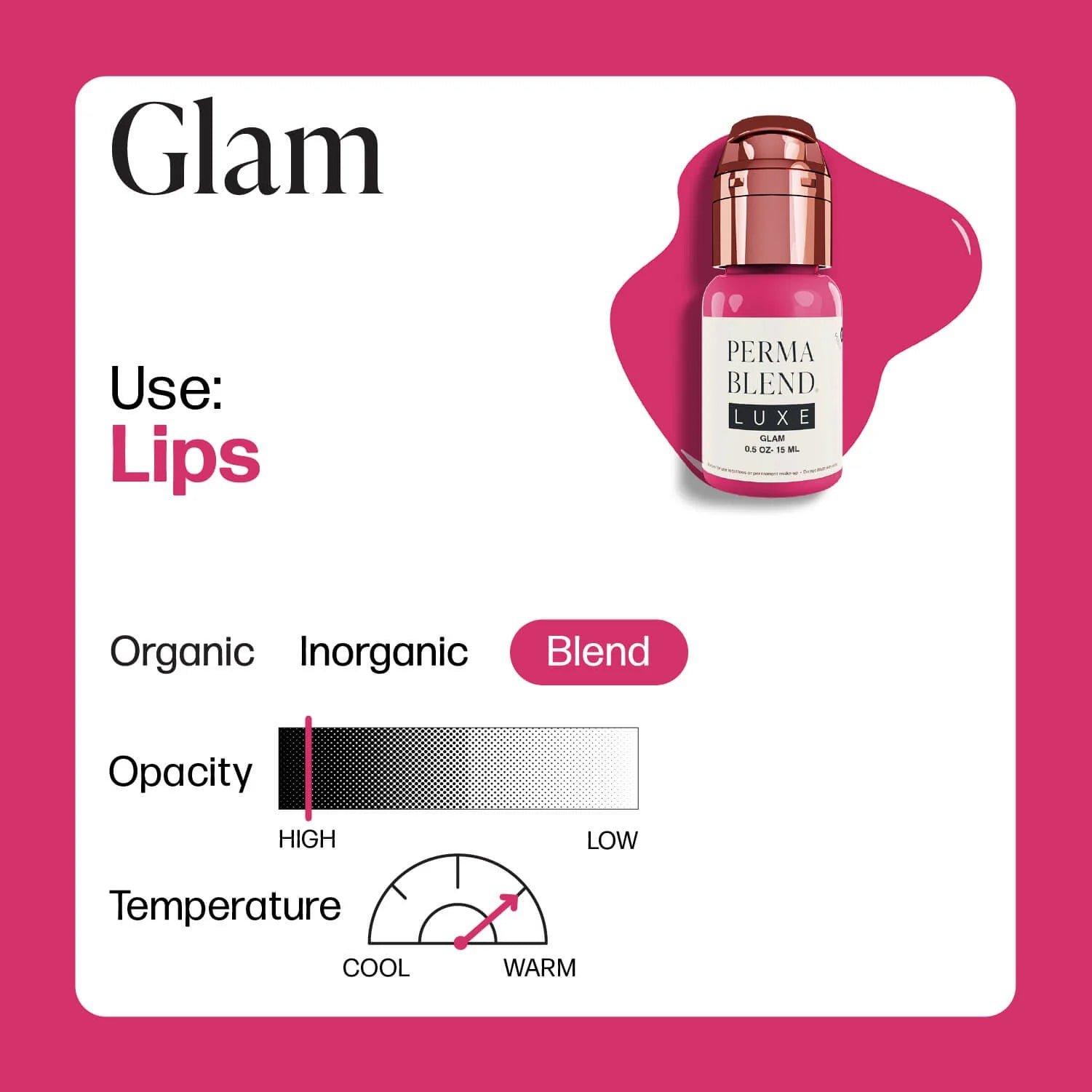Lip Pigment – Perma Blend LUXE Lip Pigment Glam (Carla Ricciardone Enhance) 15ml | Lip Blush Pigment, Lip Tattoo Ink, SPMU Lip Color, Semi Permanent Makeup Lip Shade