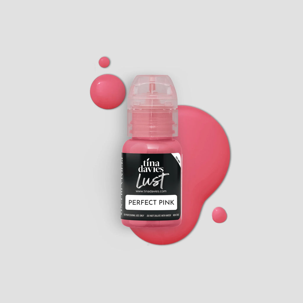 Lip Pigments - Lust Lip Pigments Perfect Pink 15ml – Tina Davies x Perma Blend | Warm Orange-Red PMU Lip Blush Pigment for Lip Neutralization & Lip Tattoo Ink