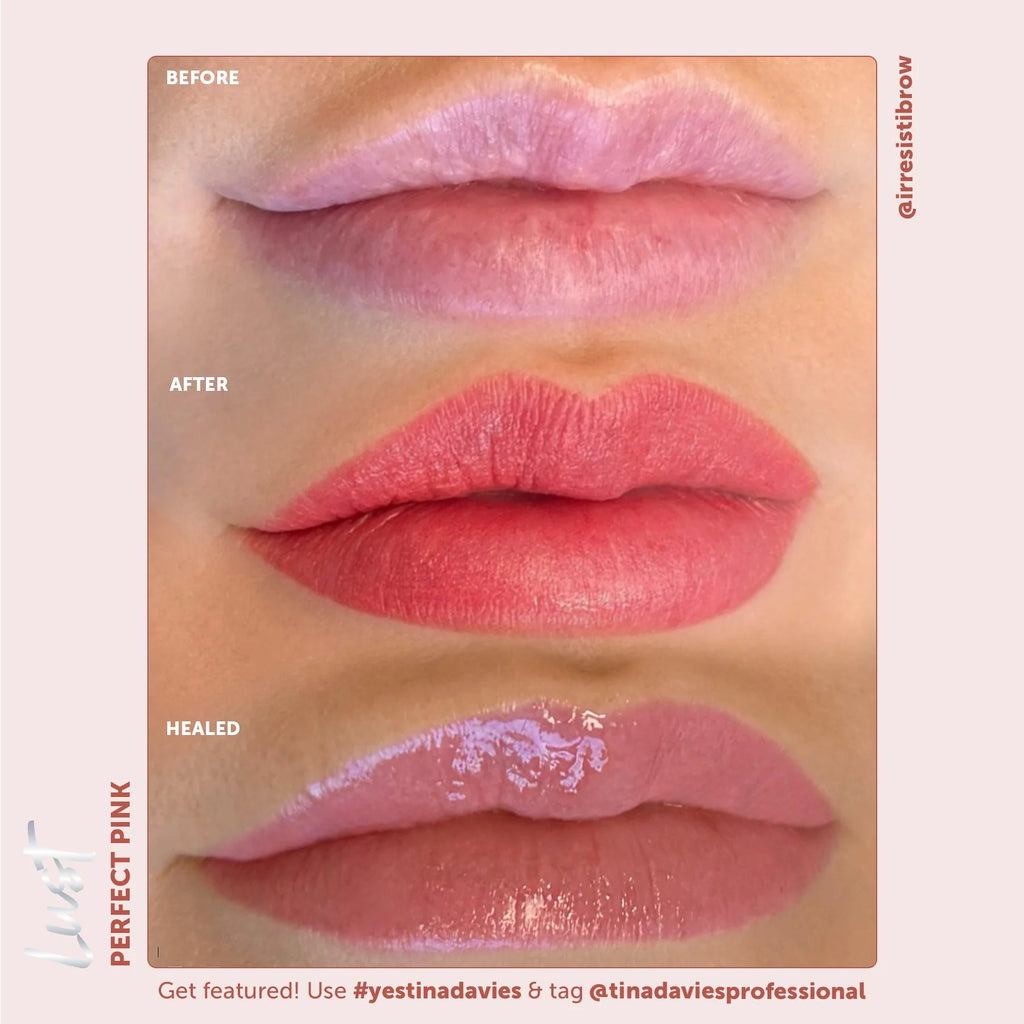 Lip Pigments - Lust Lip Pigments Perfect Pink 15ml – Tina Davies x Perma Blend | Warm Orange-Red PMU Lip Blush Pigment for Lip Neutralization & Lip Tattoo Ink