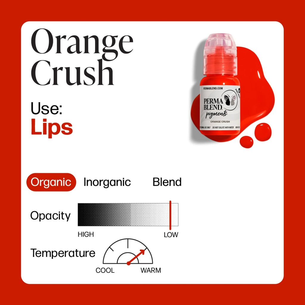 Lip Pigments – Perma Blend Lip Pigment Orange Crush 15ml | Perma Blend Professional PMU Lip Blush Pigment for Lip Neutralization, Lip Correction, Lip Tattoo & Semi Permanent Makeup Ink
