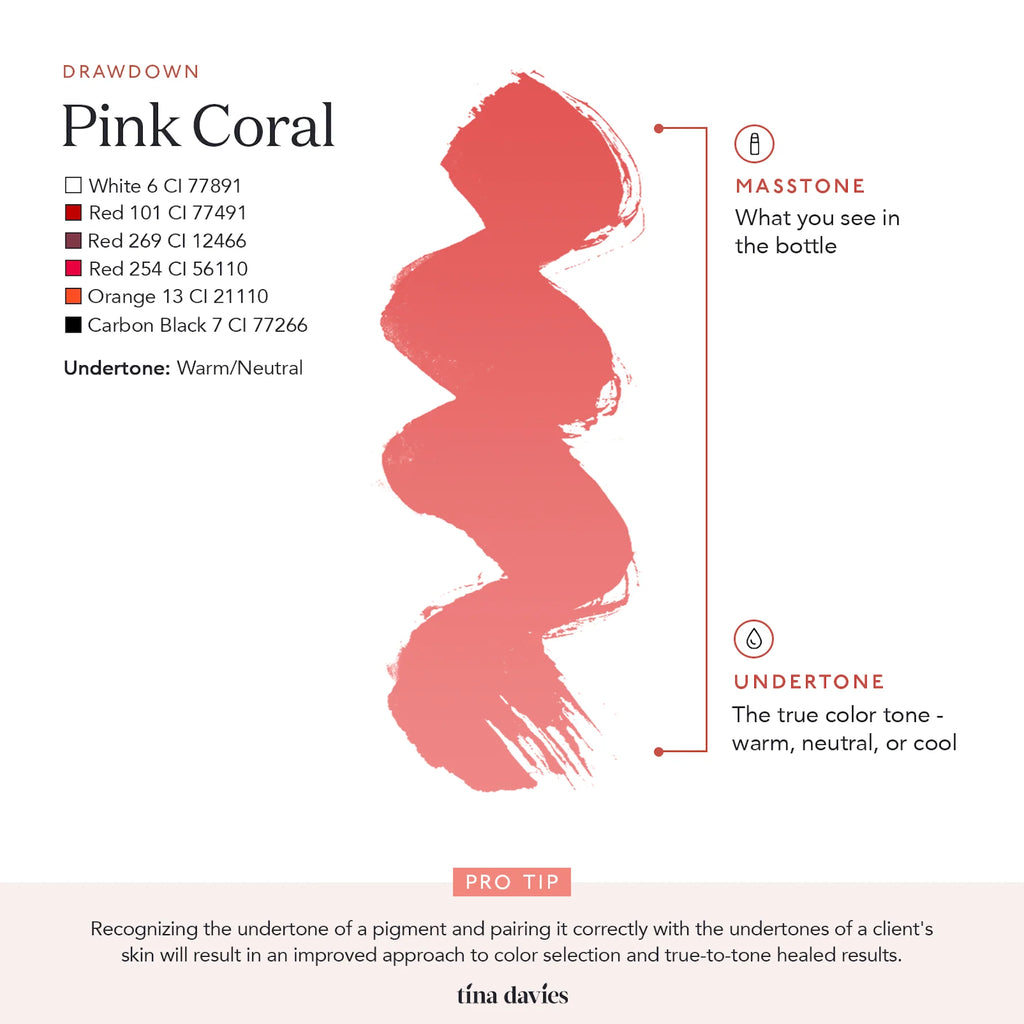 Lip Pigments - Lust Lip Pigments Pink Coral 15ml – Tina Davies x Perma Blend | Warm Orange-Red PMU Lip Blush Pigment for Lip Neutralization & Lip Tattoo Ink