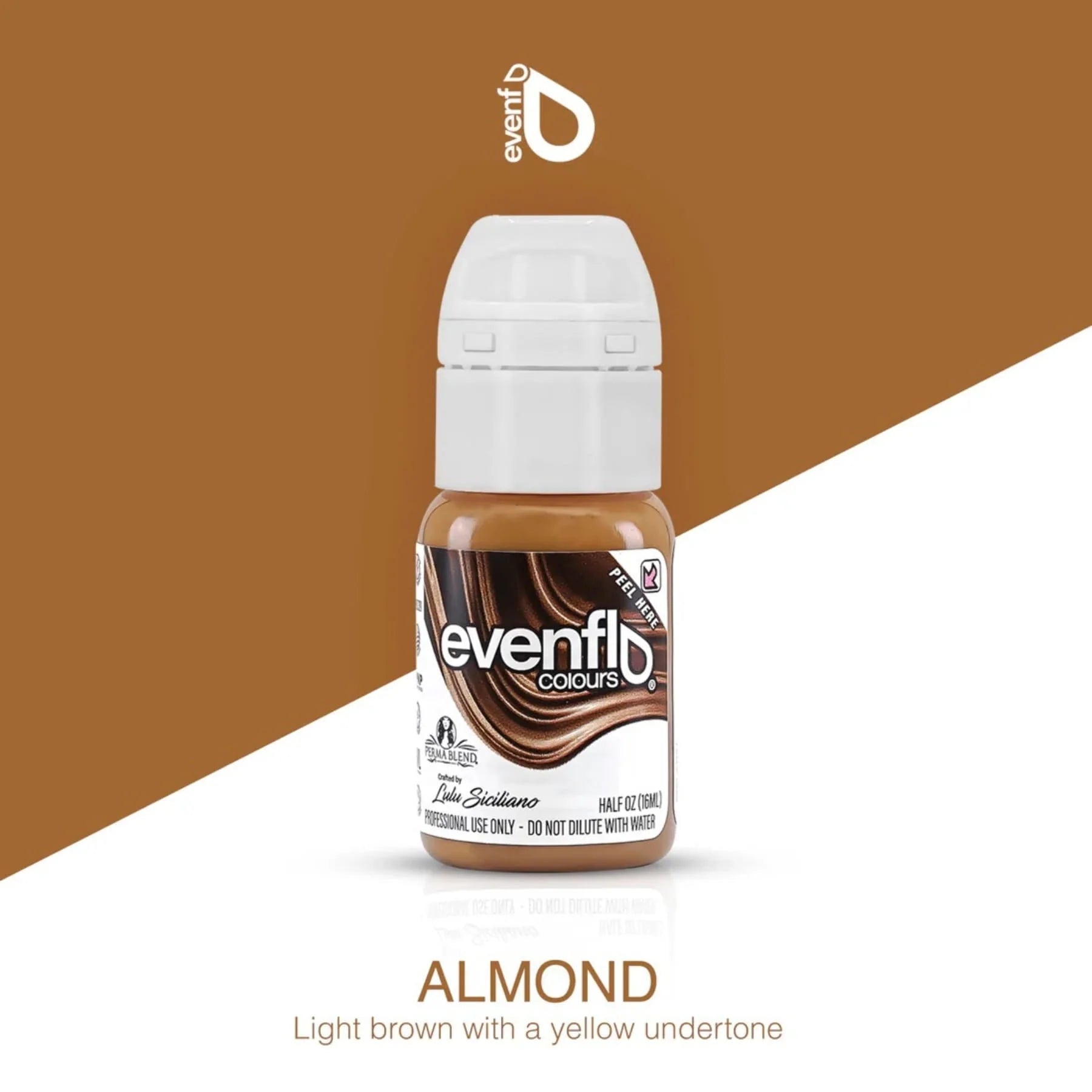Eyebrow Pigment - Almond 15ml – Evenflo Colours Permanent Makeup Brow Ink for Microblading, Ombré Brows, Powder Brows | Professional SPMU Eyebrow Pigment for Long-Lasting Natural Brown Results