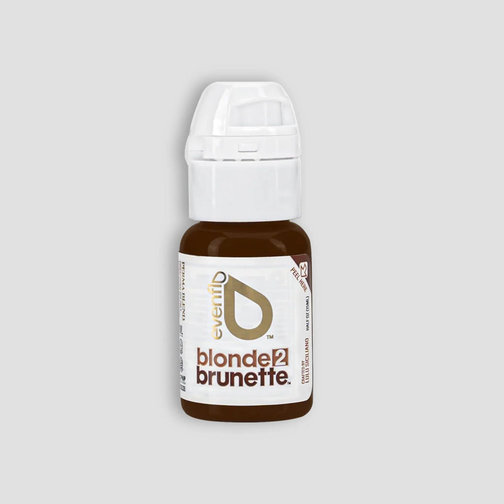 Eyebrow Pigments – Deep Brown 15ml Evenflo Colours | Blonde 2 Brunette Singles | Perma Blend Luxe Brow Pigments | Professional Permanent Makeup Brow Ink for Microblading, Ombré Brows & Powder Brows