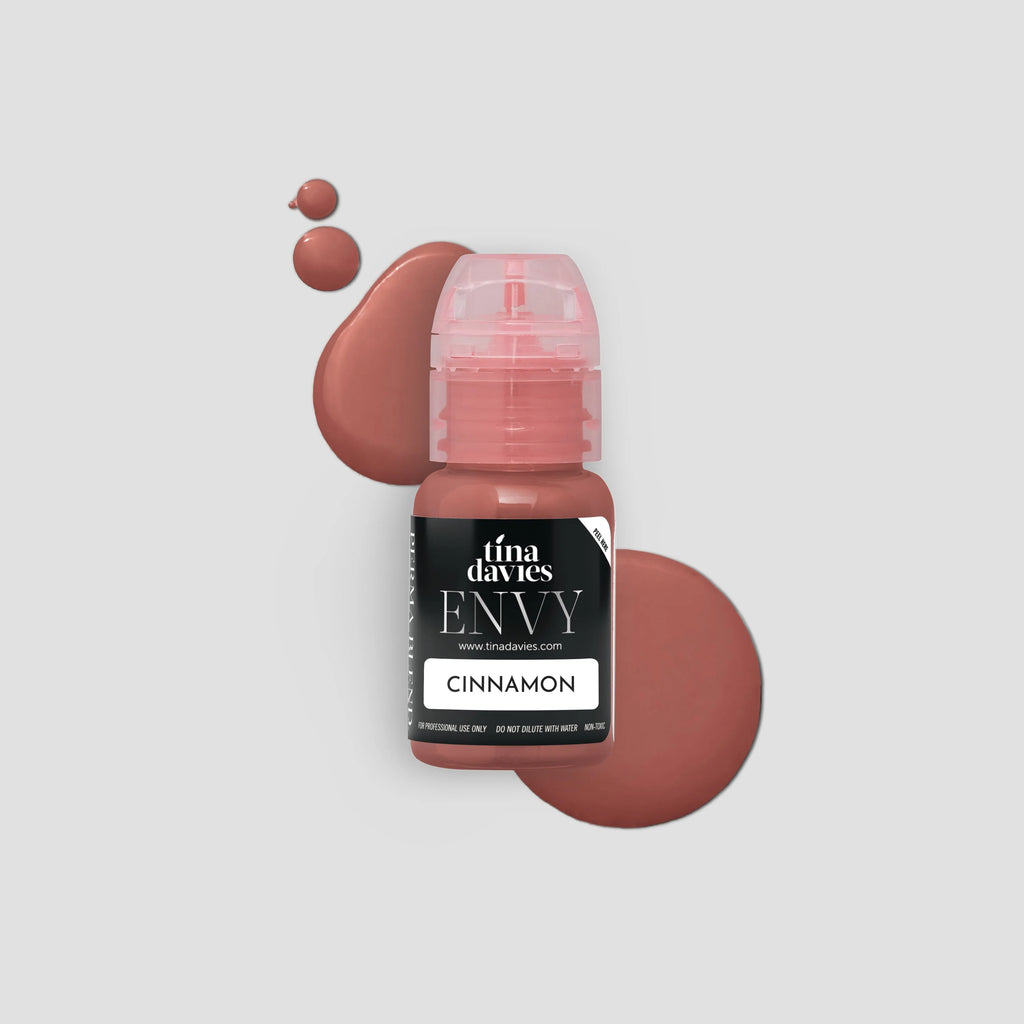 Lip Pigments – Envy Lip Pigments Cinnamon 15ml | Tina Davies x Perma Blend Luxe Professional PMU Lip Blush Pigment for Lip Neutralization, Lip Correction & Lip Tattoo Ink