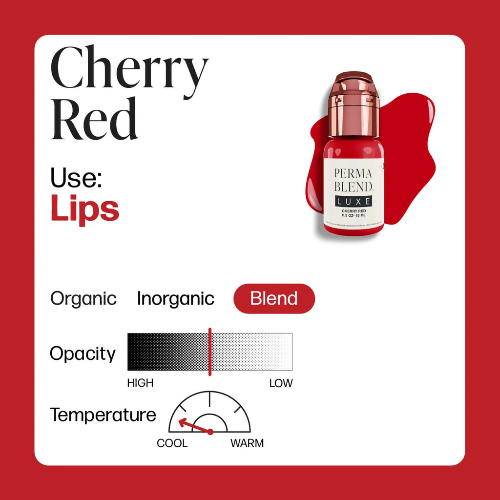 Lip Pigment - Perma Blend LUXE Lip Pigment Cherry Red 15ml | Lip Blush Pigment, Lip Tattoo Ink, SPMU Lip Color, Semi Permanent Makeup Lip Shade