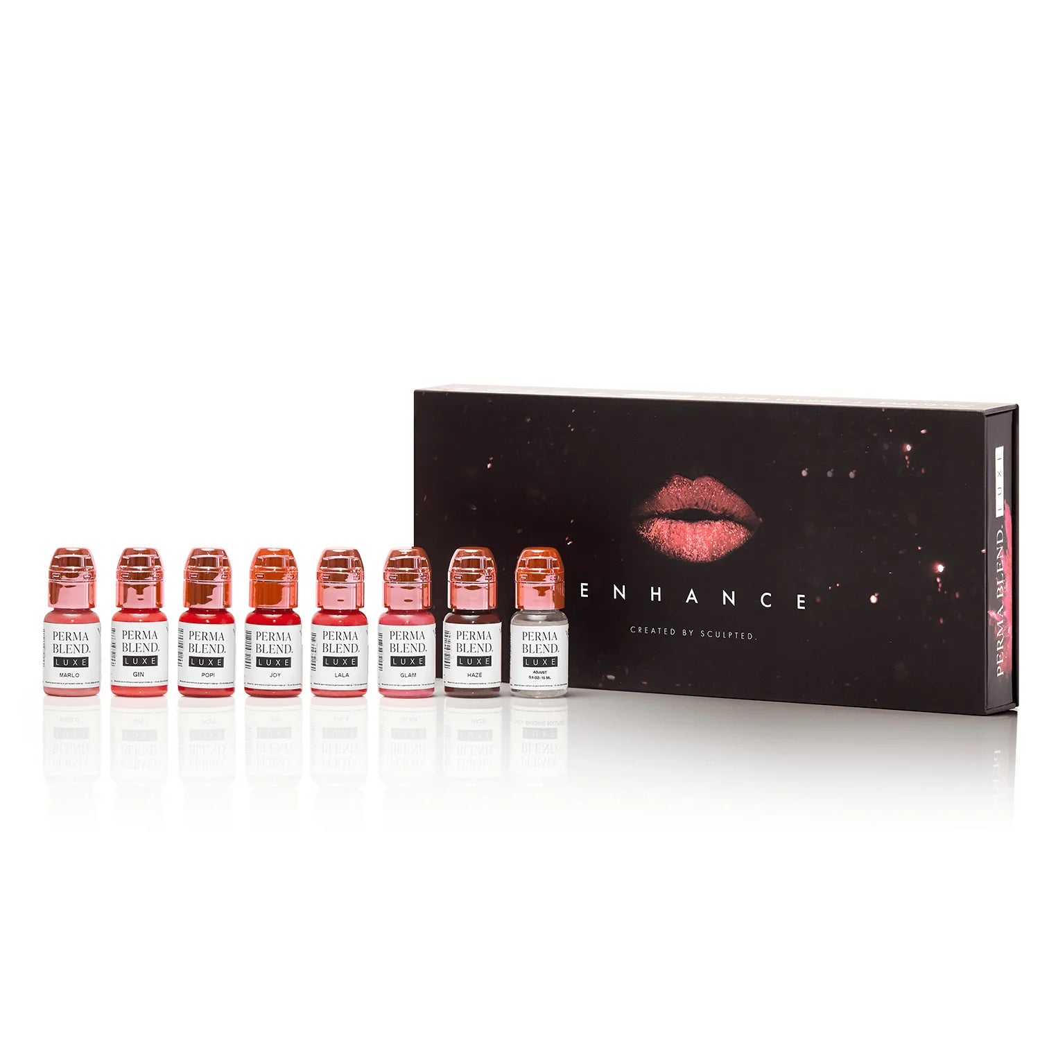 Lip Pigment Set – Perma Blend LUXE Enhance Set 8x15ml by Sculpted (Carla Ricciardone Enhance) | Lip Blush Pigment Set, Lip Tattoo Ink, SPMU Lip Color, Semi Permanent Makeup Lip Shades