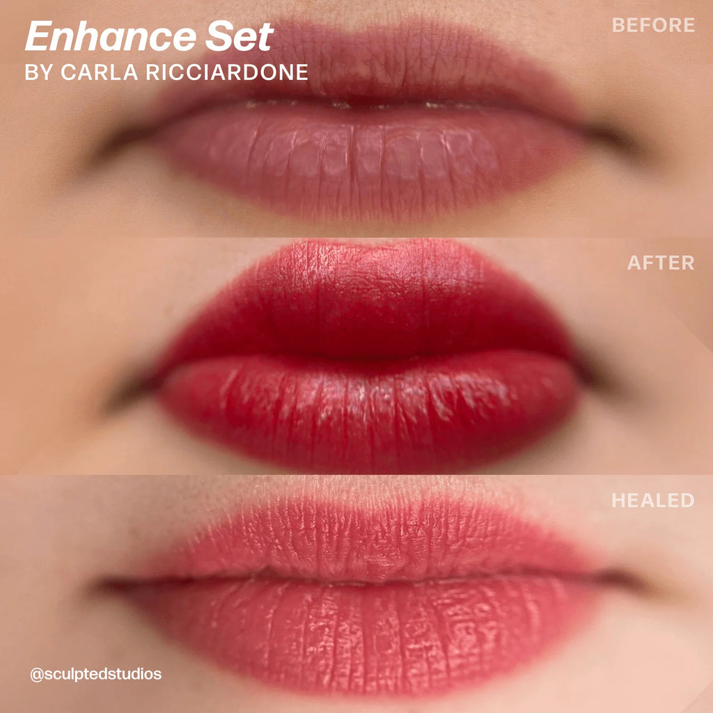Lip Pigment Set – Perma Blend LUXE Enhance Set 8x15ml by Sculpted (Carla Ricciardone Enhance) | Lip Blush Pigment Set, Lip Tattoo Ink, SPMU Lip Color, Semi Permanent Makeup Lip Shades