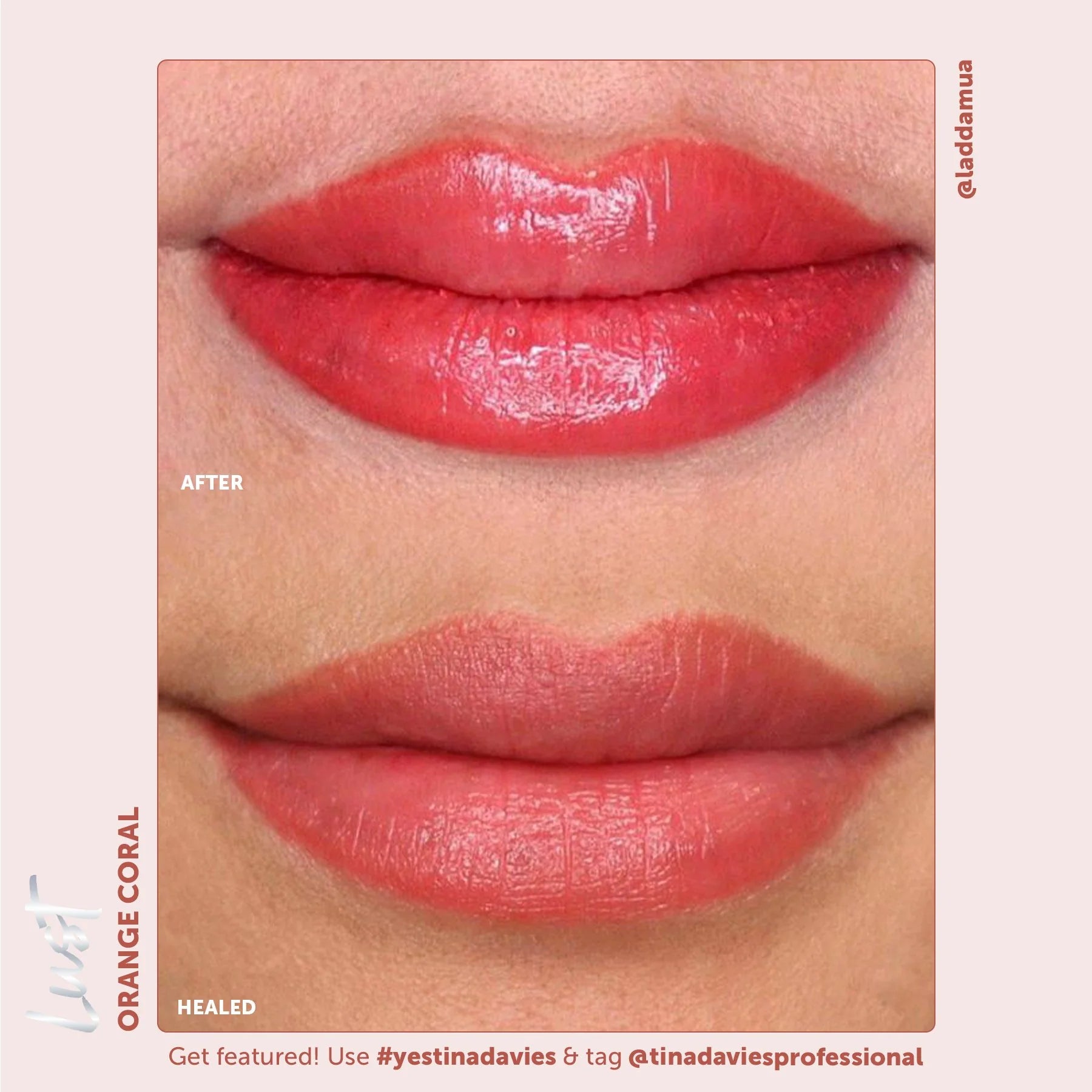 Lip Pigments - Lust Lip Pigments Orange Coral 15ml – Tina Davies x Perma Blend | Warm Orange-Red PMU Lip Blush Pigment for Lip Neutralization & Lip Tattoo Ink