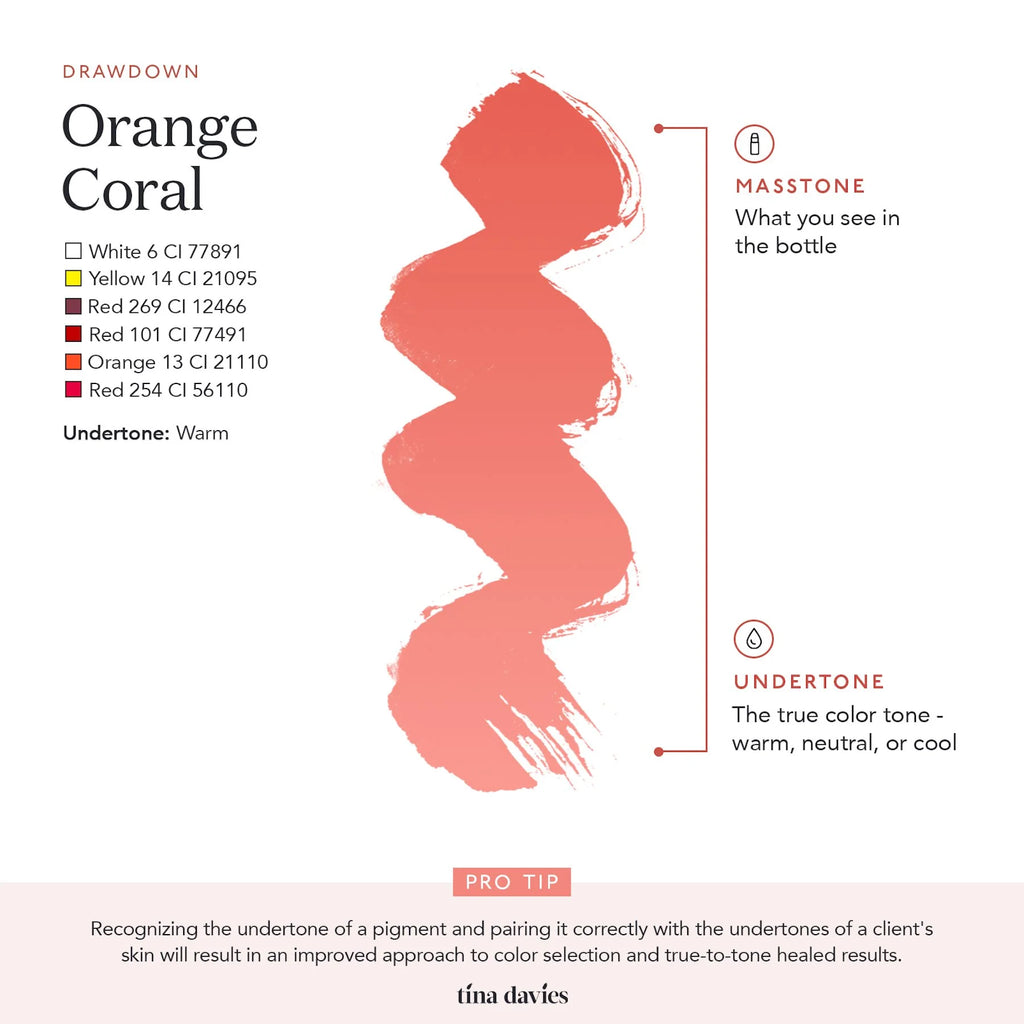 Lip Pigments - Lust Lip Pigments Orange Coral 15ml – Tina Davies x Perma Blend | Warm Orange-Red PMU Lip Blush Pigment for Lip Neutralization & Lip Tattoo Ink