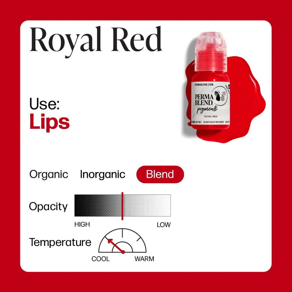 Lip Pigments – Perma Blend Lip Pigment Royal Red 15ml | Perma Blend Professional PMU Lip Blush Pigment for Lip Neutralization, Lip Correction, Lip Tattoo & Semi Permanent Makeup Ink