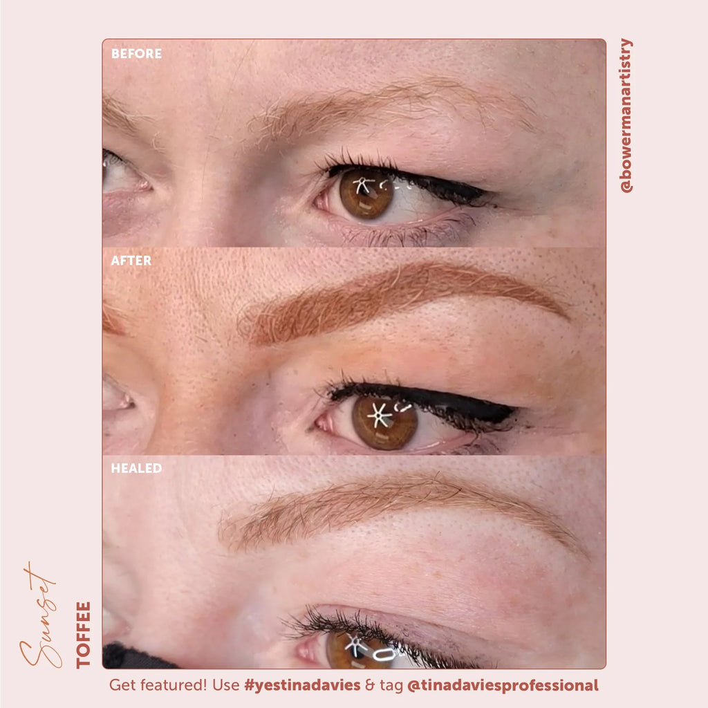 Eyebrow Pigment – Toffee 15ml Sunset Brow Pigments - Perma Blend | Permanent Makeup SPMU Eyebrow Ink for Microblading, Ombré Brows & Powder Brows | Cool Brown Professional Pigment