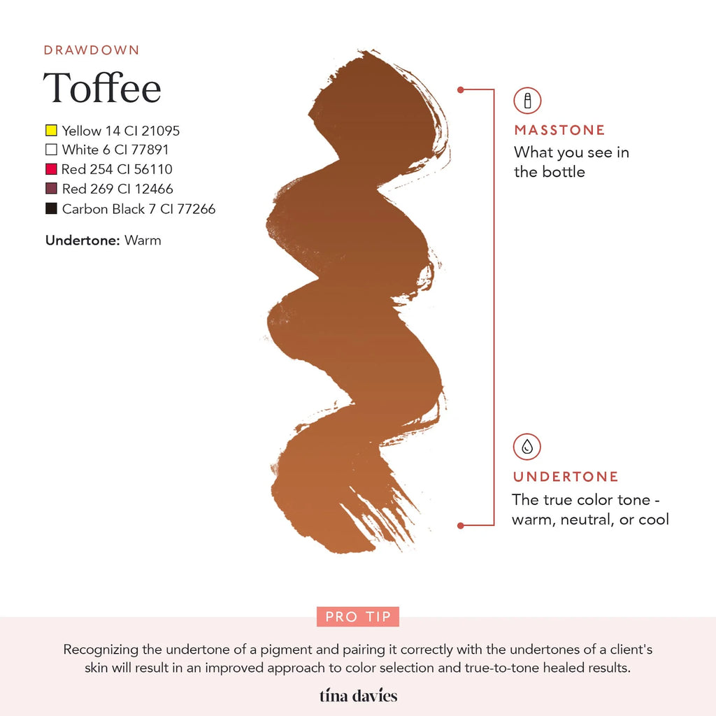 Eyebrow Pigment – Toffee 15ml Sunset Brow Pigments - Perma Blend | Permanent Makeup SPMU Eyebrow Ink for Microblading, Ombré Brows & Powder Brows | Cool Brown Professional Pigment