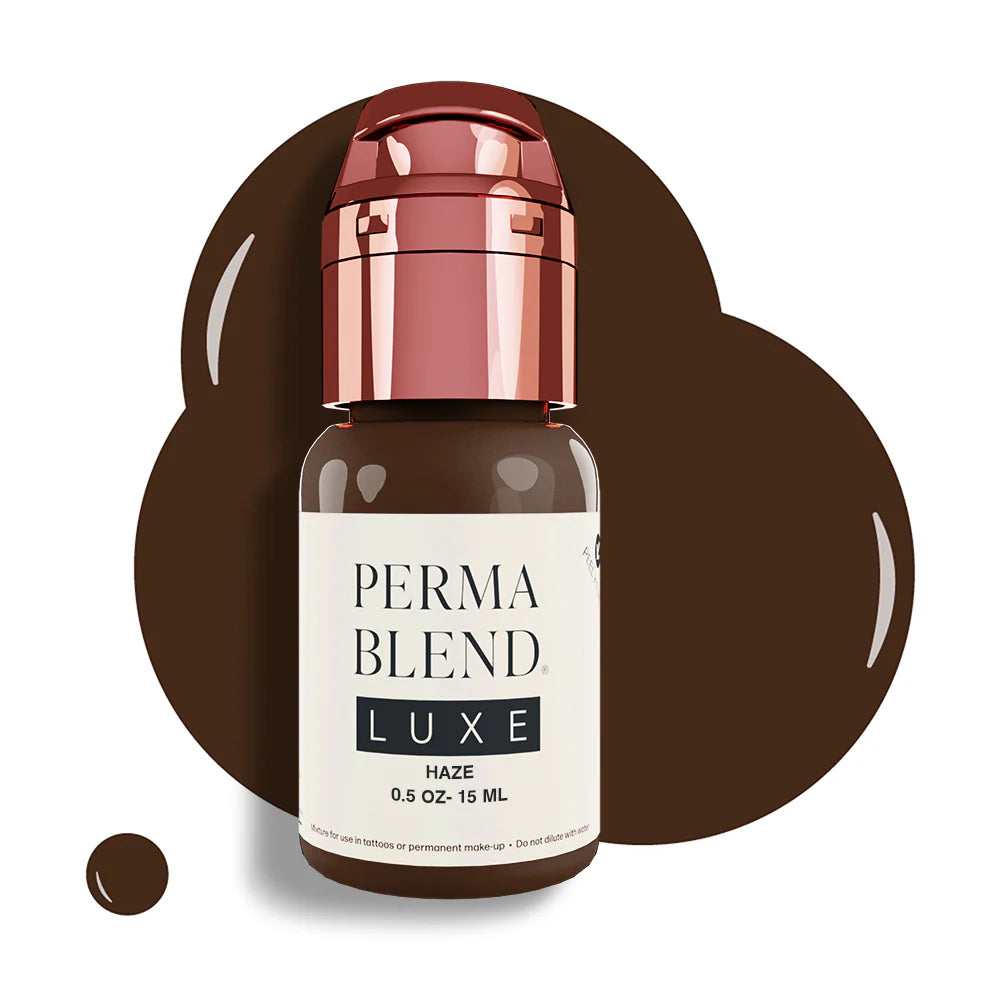 Eyebrow Pigment – Perma Blend LUXE Haze (Carla Ricciardone Enhance) 15ml | Permanent Makeup SPMU Eyebrow Ink for Microblading, Ombré Brows & Powder Brows | Cool Brown Professional Pigment