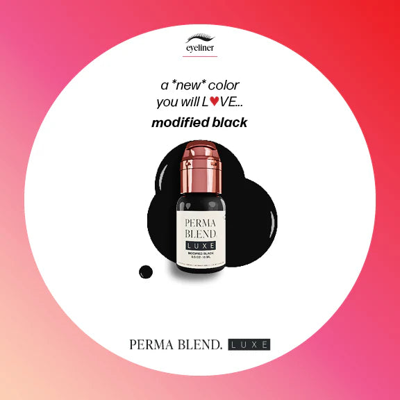 Eyeliner Pigment – Perma Blend LUXE Modified Black 15ml | Permanent Makeup SPMU Eyeliner Ink for PMU, Cosmetic Tattoo & Semi Permanent Makeup