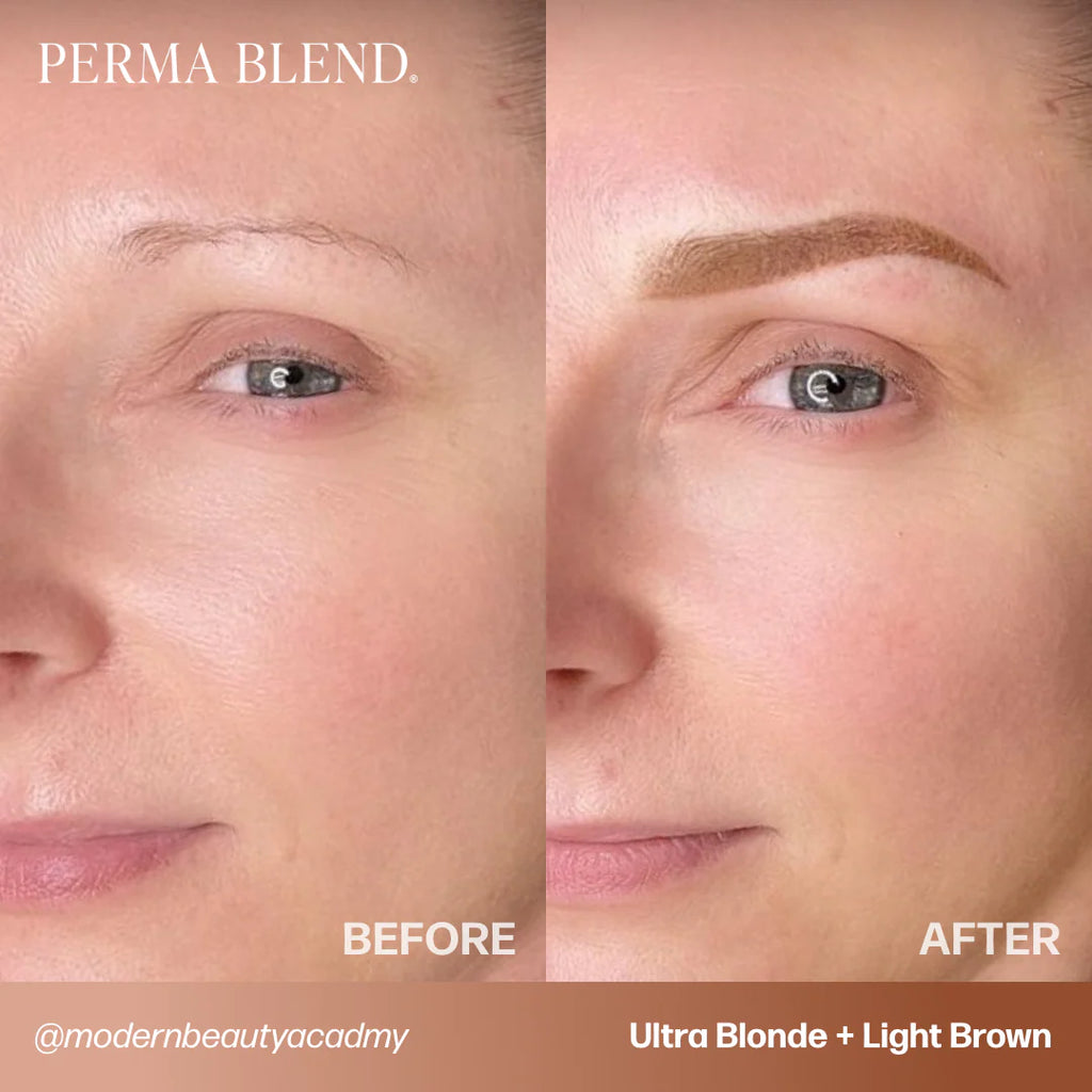 Eyebrow Pigment Set – Perma Blend Sun-Kissed Palette 8x15ml | Permanent Makeup SPMU Eyebrow Ink for Microblading, Ombré Brows & Powder Brows | Cool Brown Professional Pigment Set